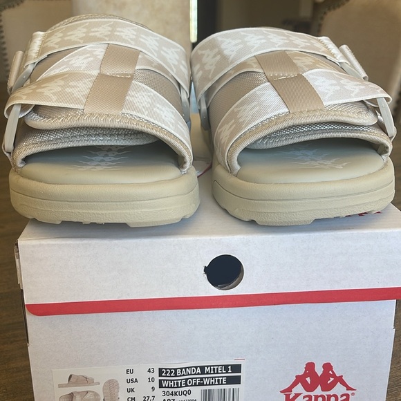 NIB KAPPA UNISEX 222 BANDA MITEL 1 CHUNKY SOLE SLIDES BEIGE OFFWHITE EU43 SIZE10 - Picture 10 of 13